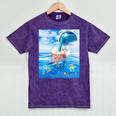 Frutiger Aero Aesthetic Tech Bubble Tea Boba Milktea Fishes Mineral Wash Tshirts Mineral Purple