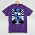 Frutiger Aero Aesthetic Tech Checkered Room Orb Sky Mineral Wash Tshirts Mineral Purple