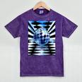Frutiger Aero Aesthetic Tech Checkered Room Orb Sky Raglan Baseball Tee Mineral Wash Tshirts Mineral Purple