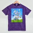 Frutiger Aero Aesthetic Tech Cherry Blossom Fishes Bubbles Raglan Baseball Tee Mineral Wash Tshirts Mineral Purple