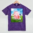 Frutiger Aero Aesthetic Tech Kawaii Strawberry Milk Fishes Mineral Wash Tshirts Mineral Purple