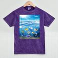 Frutiger Aero Aesthetic Tech Ocean Underwater Fishes Mineral Wash Tshirts Mineral Purple
