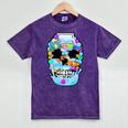 Frutiger Aero Aesthetic Tech Skull Computer Fishes Mineral Wash Tshirts Mineral Purple