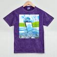 Frutiger Aero Aesthetic Tech Water Fishes Monitor Screen Mineral Wash Tshirts Mineral Purple