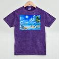 Frutiger Aero Beach Y2k Aesthetic Palm Tree Sand Ocean Mineral Wash Tshirts Mineral Purple