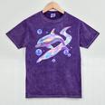 Frutiger Aero Y2K Chrome Dolphin Mineral Wash Tshirts Mineral Purple