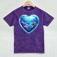 Frutiger Aero Y2K Heart Mineral Wash Tshirts Mineral Purple