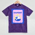 Fun Cute Introvert Cat Character With Wine Mineral Wash Tshirts Mineral Purple