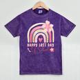 Fun Happy Last Day Of School Girl Student Graduation Rainbow Mineral Wash Tshirts Mineral Purple