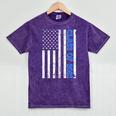 Funny Class Of 2021 American Flag Senior Graduation Mineral Wash Tshirts Mineral Purple