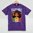 Future HBCU Grad Afro Girl College Graduation Kids Mineral Wash Tshirts Mineral Purple