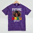 Future HBCU Grad Girl HBCU Toddler Kids Graduation Mineral Wash Tshirts Mineral Purple