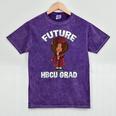Future HBCU Grad Girl Wearing Graduation Gown Mineral Wash Tshirts Mineral Purple