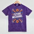 Future Mechanic Graduation School Kids Toddler Women Men Gag Mineral Wash Tshirts Mineral Purple