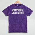 Future Social Worker Graduation T-Shirt Mineral Wash Tshirts Mineral Purple