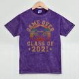 Game Over Class Of 2021 Senior 21 Graduation Video Gamer Mineral Wash Tshirts Mineral Purple