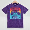 Game Over Class Of 2021 Shirt Students Graduation Mineral Wash Tshirts Mineral Purple