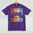 GAME OVER Class Of 2023 Video Games Vintage Graduation Gamer Mineral Wash Tshirts Mineral Purple