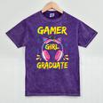 Gamer Girl Graduate Shirt Girls Kids Gamer Graduation Mineral Wash Tshirts Mineral Purple