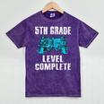 Gamer Graduation 5th Grade Level Complete Video Games Boys Mineral Wash Tshirts Mineral Purple