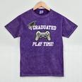 Gamers Graduation I Graduated Play Time Gamer Mineral Wash Tshirts Mineral Purple