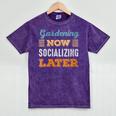 Gardening Now Minimal Socializing Introvert Vintage Mineral Wash Tshirts Mineral Purple