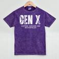 Gen X Caffeine Sarcasm 90s Nostalgia Men Women Graphic Mineral Wash Tshirts Mineral Purple