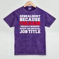 Genealogist Miracle Worker Genealogy Graduation Mineral Wash Tshirts Mineral Purple