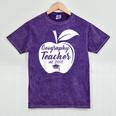 Geography Teacher Est 2018 School Graduation T Shirt Mineral Wash Tshirts Mineral Purple