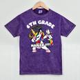 Girls Dabbing Unicorn 6th Sixth Grade Nailed It Graduation Mineral Wash Tshirts Mineral Purple