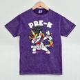 Girls Dabbing Unicorn Pre-K PreSchool Nailed It Graduation Mineral Wash Tshirts Mineral Purple