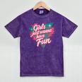 Girls Just Wanna Have Fun Retro 80s Nostalgia Night Out Mineral Wash Tshirts Mineral Purple