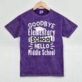Goodbye Elementary School Graduation Hello Middle School Mineral Wash Tshirts Mineral Purple