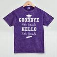 Goodbye Fourth Grade Hello Fifth Grade Graduation T-Shirt Mineral Wash Tshirts Mineral Purple