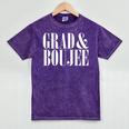 Grad And Boujee Graduation High School College Fun Mineral Wash Tshirts Mineral Purple