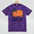 Grad Class Of 2026 Capybara Graduation Graduated Kids Mineral Wash Tshirts Mineral Purple