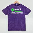 Grade 5 Level Achieved Video Gamer 5th Grade Graduation Mineral Wash Tshirts Mineral Purple