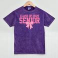 Graduate 2025 Class Of 2025 Senior Coquette Bow Graduation Mineral Wash Tshirts Mineral Purple