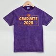 Graduate 2028 Class Of 2028 Senior Graduation Mineral Wash Tshirts Mineral Purple