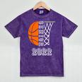 Graduate Senior Class 2022 Graduation Basketball Player Mineral Wash Tshirts Mineral Purple