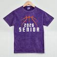 Graduate Senior Class Of 2026 Basketball Player Graduation Mineral Wash Tshirts Mineral Purple
