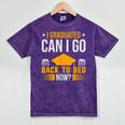 I Graduated Can I Go Back To Bed Now Graduation College Mineral Wash Tshirts Mineral Purple