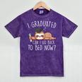 I Graduated Can I Go Back To Bed Now Shirts Graduation Mineral Wash Tshirts Mineral Purple