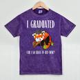 I Graduated Can I Go Back To Bed Sleepy Red Panda Graduation Mineral Wash Tshirts Mineral Purple