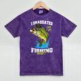 I Graduated Can I Go Fishing Now 2025 Graduation Fisher Mineral Wash Tshirts Mineral Purple