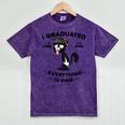 I Graduated Graduate Class 2025 Cat Graduation Mineral Wash Tshirts Mineral Purple