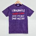 I Graduated Middle School Graduation Mineral Wash Tshirts Mineral Purple