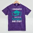 I Graduated Smart Graduation Student College University Mineral Wash Tshirts Mineral Purple