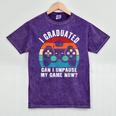 I Graduated Can I Unpause My Game Now Retro Graduation Mineral Wash Tshirts Mineral Purple