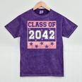 Graduating Class Of 2042 First Day Of School 2042 Graduation Mineral Wash Tshirts Mineral Purple